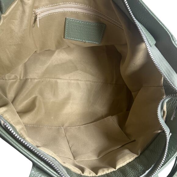 Viola Castellani Milano Green Leather Tote Bag Chain Shoulder Purse studded - Picture 8 of 12